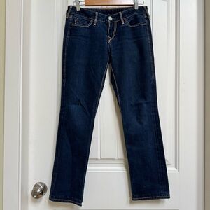 True Religion Low Rise Straight Leg Jeans. Size 28